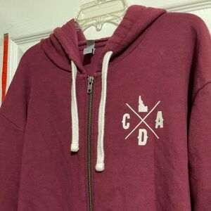 Next Level Apparel Maroon Zip-Up Idaho Hoodie